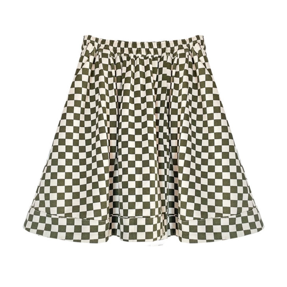 BURU Pink Label Everyday Mini Skirt - Olive & Ivory, Size M/L NWOT